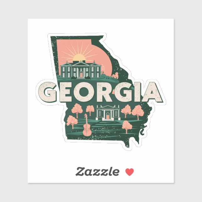 Adesivo Retro Georgia Sticker (Folha)