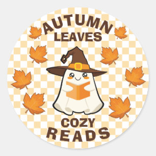 Adesivo Retro Ghost Autumn Deixa Cozy Ler Halloween