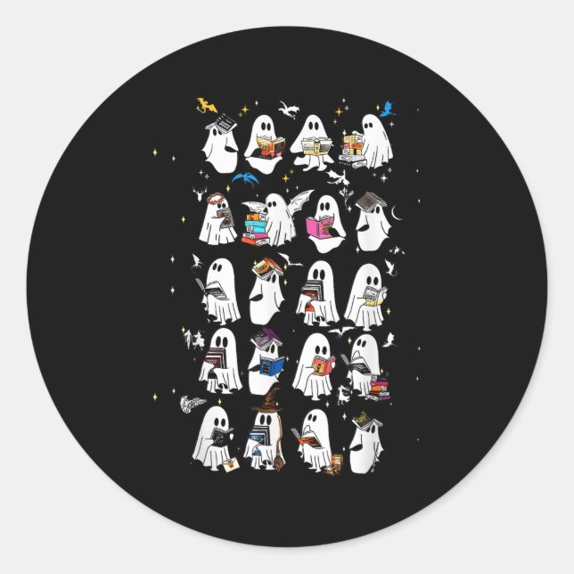 Adesivo Retro Ghost Book Fantasy Series Halloween Book Lov (Frente)