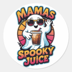 Adesivo Retro Ghost com Café Gelado - Suco Assustador da M