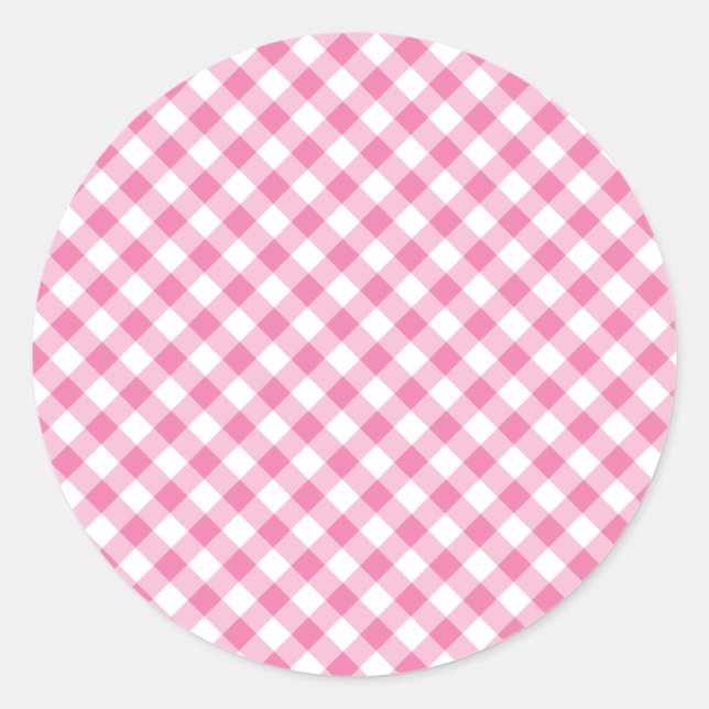 Adesivo Retro Gingham Fuchsia Pink (Frente)