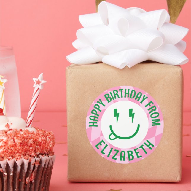 Adesivo Retro Girls Happy Face Birthday Gift Stickers (Festa)