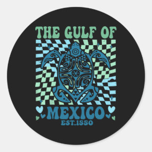 Adesivo Retro Golfo Do México Est 1550 Tartaruga Praia Cam
