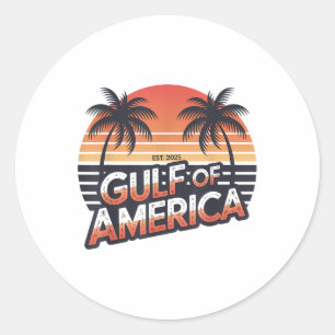 Adesivo Retro Golfo Dos Eua América 2025 Bandeira American