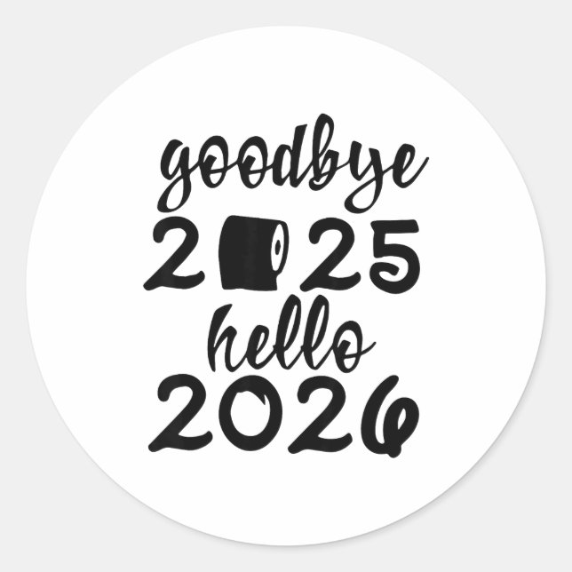 Adesivo Retro Goodbye 2025 Hello 2026 Happy New Year Party (Frente)