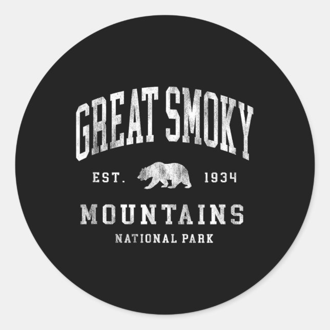 Adesivo Retro Great Smoky Mountains National Park Mens Wom (Frente)