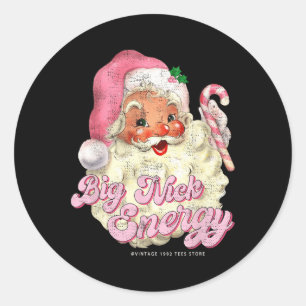Adesivo Retro Groovy Big Nick Santa Energia Rosa Natal Chr