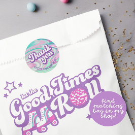 Adesivo Retro Groovy Birthday Obrigado