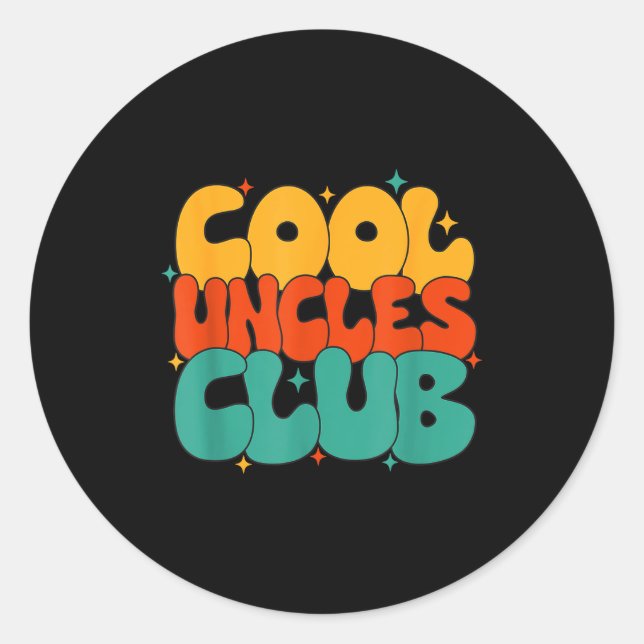Adesivo Retro Groovy Cool Uncles Club Funny New Uncle  (Frente)