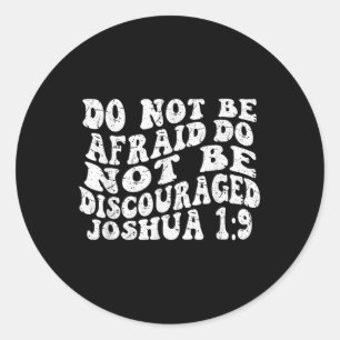 Adesivo Retro Groovy Faith Joshua 1 9 Não Tenha Medo