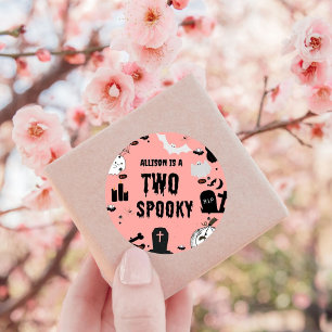 Adesivo Retro Groovy Halloween assusta um primeiro anivers