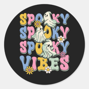 Adesivo Retro Groovy Halloween Season Spooky Vibes Flores