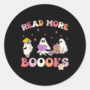 Adesivo retro Groovy Leia mais livros Ghost Boo ghouf Dive