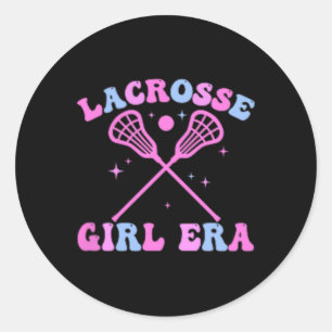 Adesivo Retro Groovy Na Minha Menina De Lacrosse Engraçado