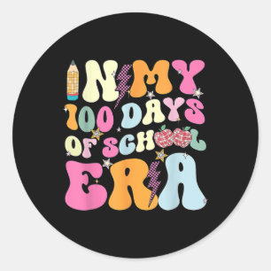 Adesivo Retro Groovy Nos Meus 100 Dias Da Era Escolar 100