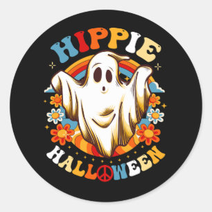 Adesivo Retro Groovy Peace Hippie Halloween Vintage Floral