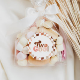 Adesivo Retro Groovy - segundo aniversário de duas garotas