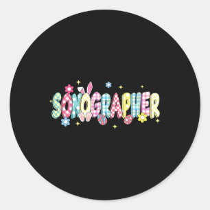 Adesivo Retro Groovy Sonographer Bunny Ear Engraçado Pásco