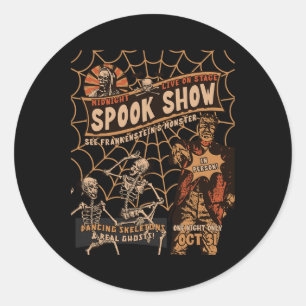 Adesivo Retro Halloween Skeleton Horror Monster Midnight S