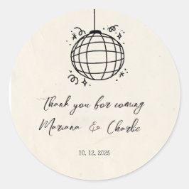 Adesivo Retro Hand Drawn Disco Ball Illustration 