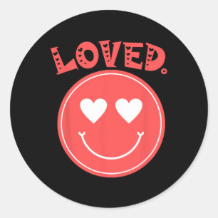 Adesivo Retro Happy Face Heart Amava Tee Smile Face Uni