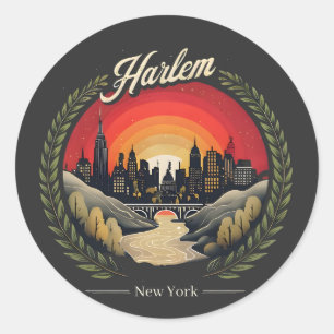Adesivo Retro Harlem Sunset: Nova Iorque Skyline