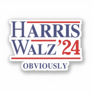 Adesivo Retro Harris Walz 24 - Obviamente
