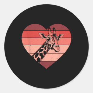 Adesivo Retro Heart Giraffe Vintage Namorados Womens Mens