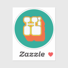 Adesivo Retro Hi Orange Turquoise