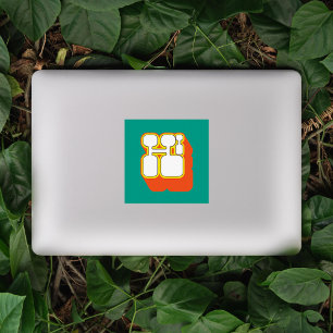 Adesivo Retro Hi Turquoise Orange