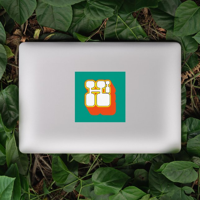 Adesivo Retro Hi Turquoise Orange (Criador carregado)