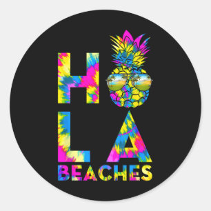 Adesivo Retro Hola Beaches Pineapple Tiedye Beach Summer V