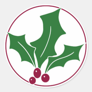 Adesivo Retro Holly Berries I, Corte Vermelho