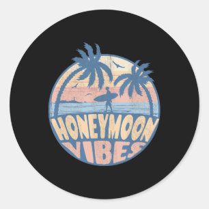 Adesivo Retro Honeymoon Vibes New Wedde Groom Vaca