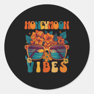 Adesivo Retro Honeymoon Vibes New Wedde Groom Vaca
