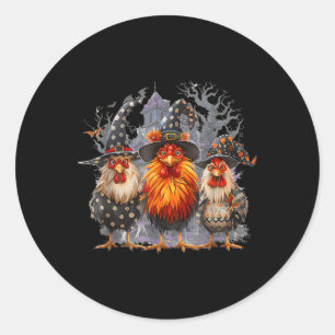 Adesivo Retro House Chickens Witch Halloween Spooky outono