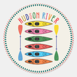 Adesivo Retro Hudson River Kayaking