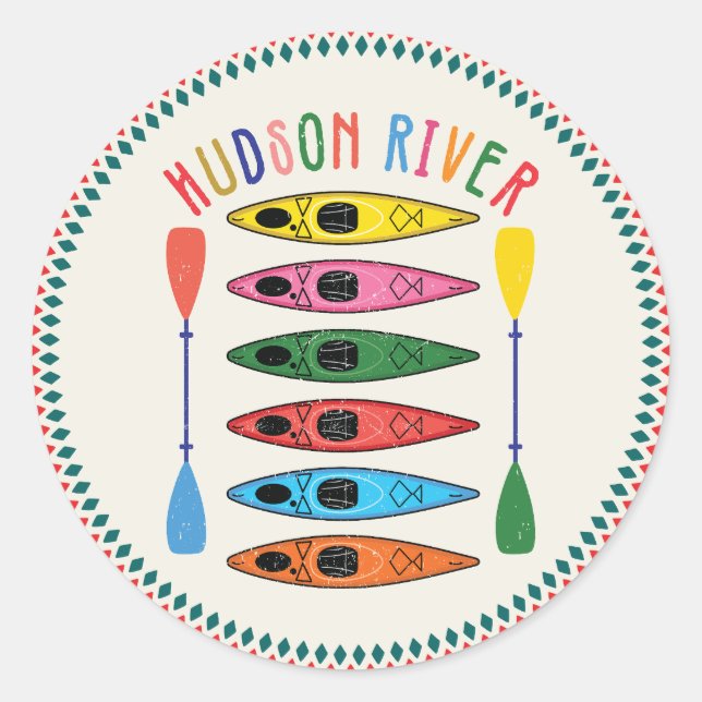 Adesivo Retro Hudson River Kayaking (Frente)