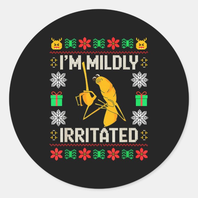 Adesivo Retro I'm Mildly Irritated Marcus The Worm Christm (Frente)