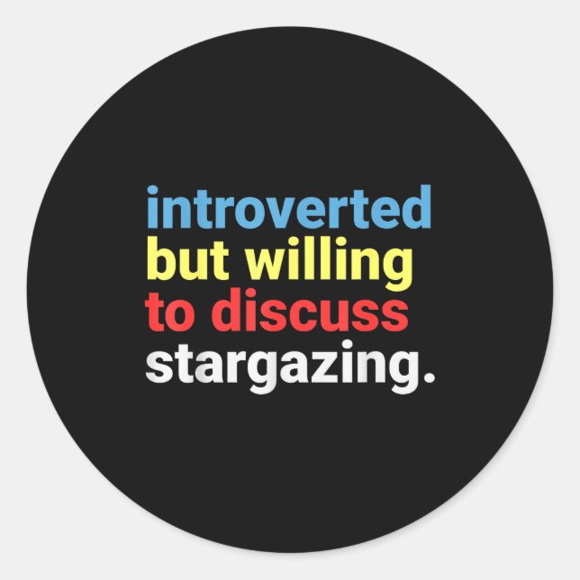Adesivo Retro Introverted But Willing Stargazing Lover Fun (Frente)