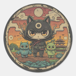 Adesivo Retro Island Pals: Ninja Cat Crew