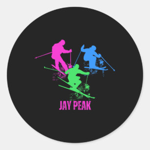 Adesivo Retro Jay Peak Vermont Skiing Skiier 90