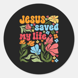 Adesivo Retro Jesus Cristo Salvou Minha Vida Boho Floral C