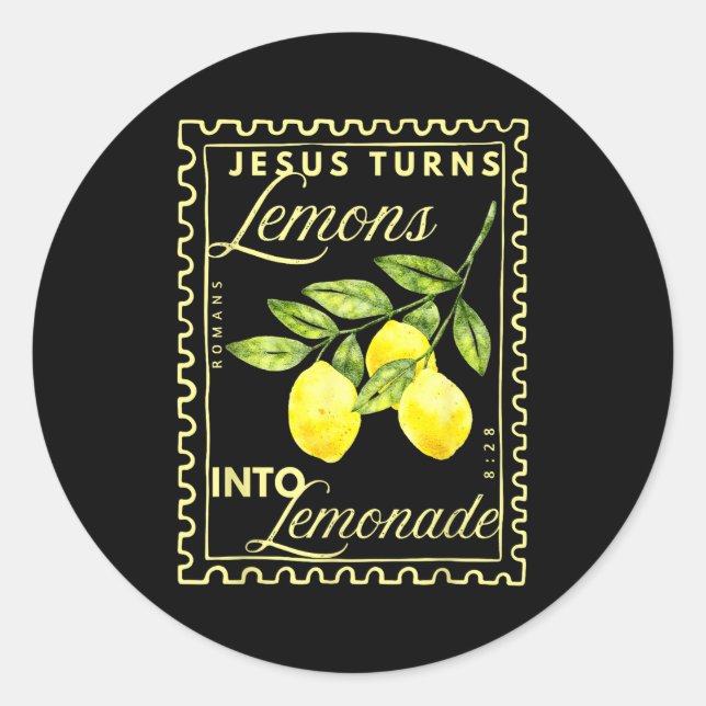 Adesivo Retro Jesus Transforma Limões em Limonada (Frente)