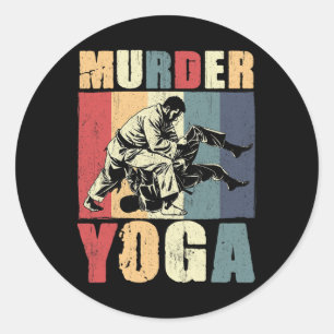 Adesivo Retro Jiu Jitsu Brasileiro Assassinato Yoga Engraç
