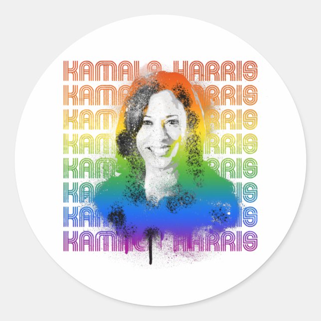 Adesivo Retro Kamala Harris Pride (Frente)