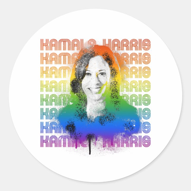 Adesivo Retro Kamala Harris Pride (Frente)
