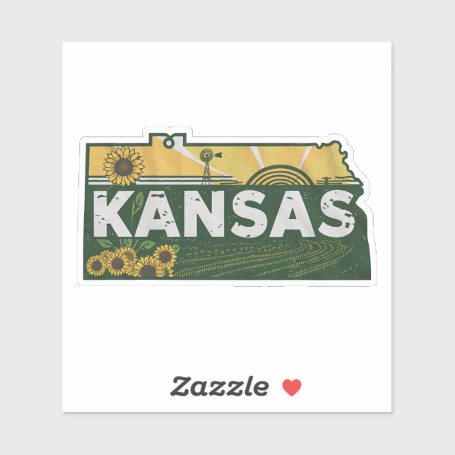 Adesivo Retro Kansas State Sticker (Folha)