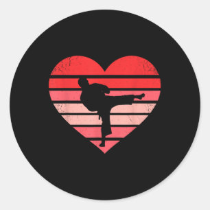 Adesivo Retro Karate Judo Heart Namorados Martial Art Boys
