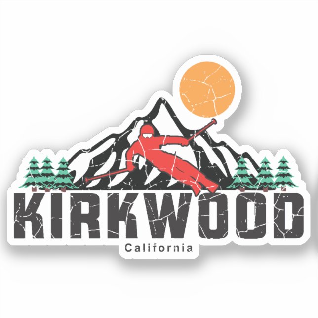 Adesivo Retro Kirkwood Mountain Ski (Frente)
